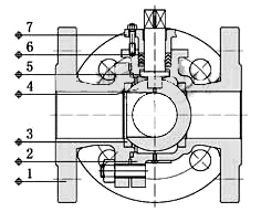 電動(dòng)三通球閥結構示意圖
